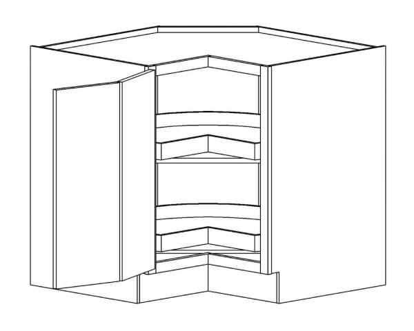 BLS36L-WD<br>Base Lazy Susan 36 Left HNG, Wood Tray - Bianco