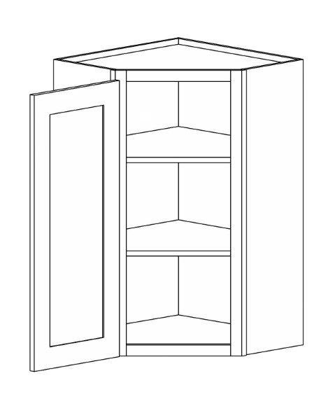 WDC2439L<br>Wall Diagonal Corner 24"x39" Left HNG - Bianco