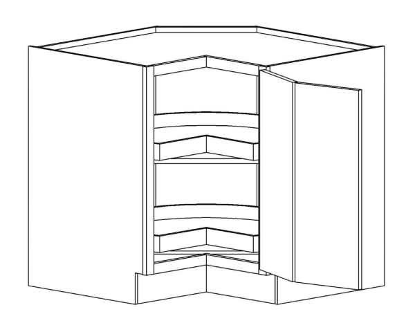 BLS36R-WD<br>Base Lazy Susan 36 Right HNG, Wood Tray - Summit Grey
