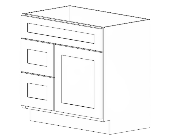 VCOMBO30L<br>Vanity Combo 30 - Drawers on Left - Seadance Green