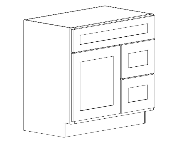 VCOMBO30R<br>Vanity Combo 30 - Drawers on Right - Seadance Green