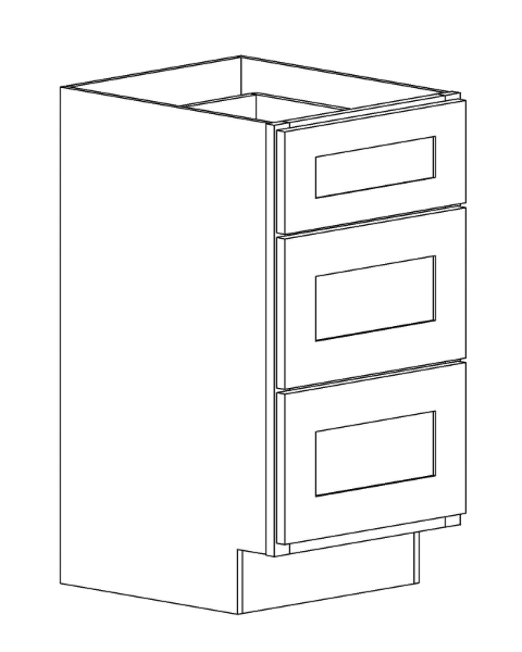VD312<br>Vanity 3 Drawer 12 - Seadance Green