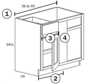 BB42-48BL<br>Base Blind 42-48 Left Blind