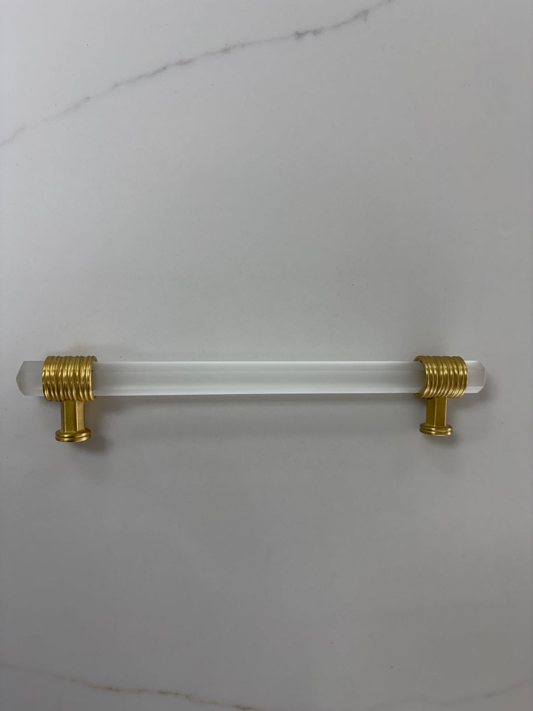 Chrysalis Pull - Brushed Golden Brass w/ Frosted Glass