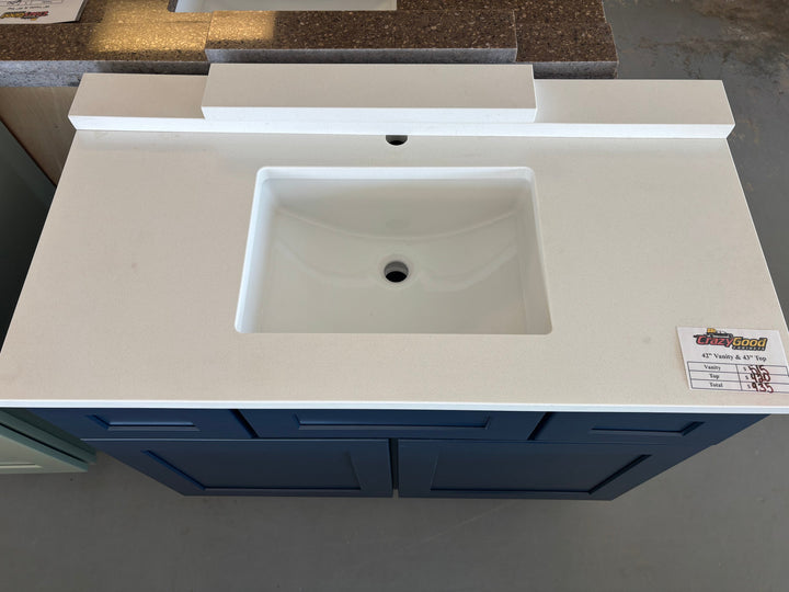 43"-S Vanity top with sink - Platinum Level