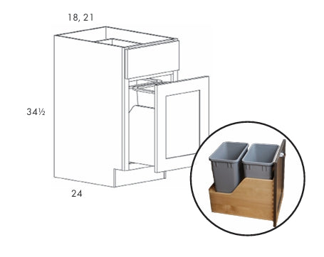 BWBD18<br>Base Double Wastebasket 18