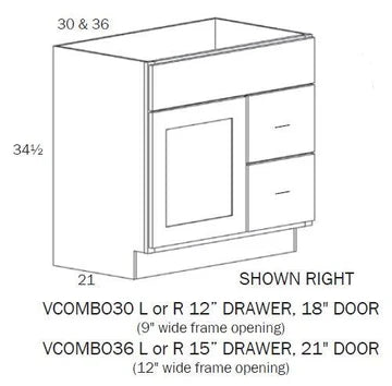 VCOMBO30L<br>Vanity Combo 30 - Drawers on Left