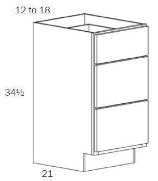 VD318<br>Vanity 3 Drawer 18