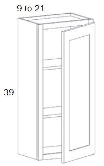 W1539R-Wall 1539 Right HNG - White Shaker - Assembled - Daves Same Day Cabinets