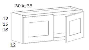 W3012-Wall 3012 - White Shaker - Assembled - Daves Same Day Cabinets