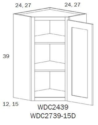 WDC2439L<br>Wall Diagonal Corner 24"x39" Left HNG