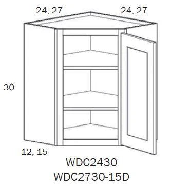 WDC2430R<br>Wall Diagonal Corner 24"x30" Right HNG